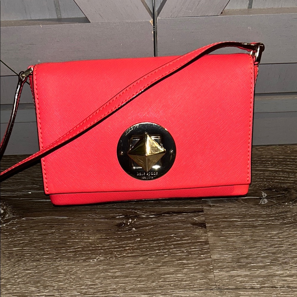 kate spade Red Crossbody Shoulder Bag with Gold Hardware